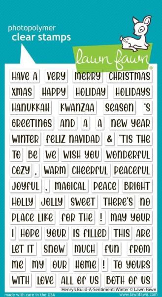 Lawn Fawn - Stempelset "Henry's Build-A-Sentiment: Winter" Clear Stamps