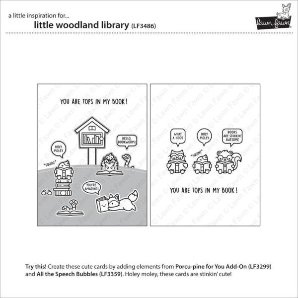 Lawn Fawn - Stempelset "Little Woodland Library" Clear Stamps