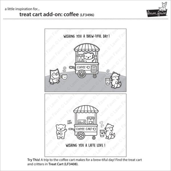 Lawn Fawn - Stempelset "Treat Cart Add-On: Coffee" Clear Stamps