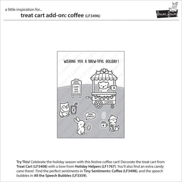 Lawn Fawn - Stempelset "Treat Cart Add-On: Coffee" Clear Stamps