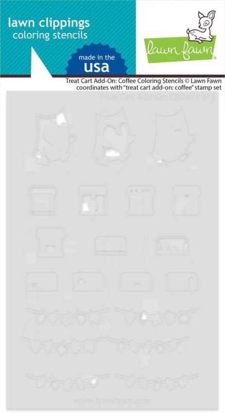 Lawn Fawn - Schablone "Treat Cart Add-On: Coffee" Stencil