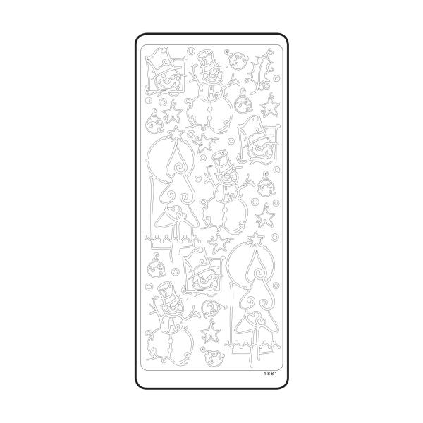 Vaessen Creative - Aufkleber "Silver Snowman" Sticker 10x23cm - 10 Bogen