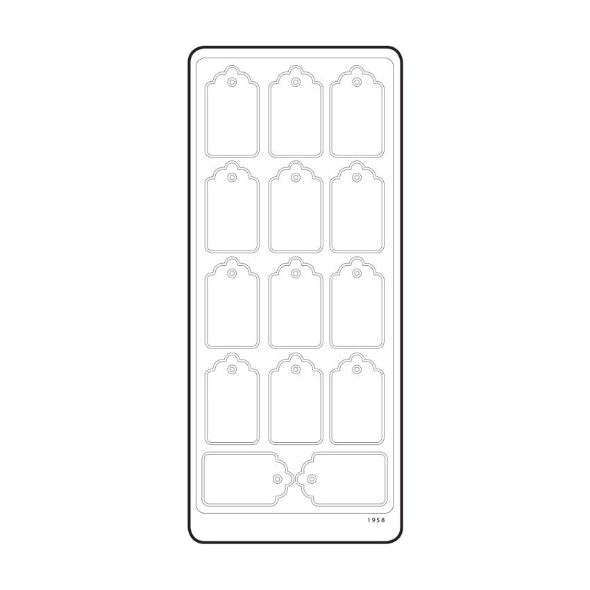 Vaessen Creative - Aufkleber "Silver labels" Sticker 10x23cm - 10 Bogen
