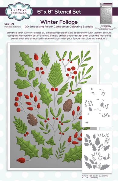Creative Expressions - Schablone "Winter Foliage" Stencil 6x8 Inch