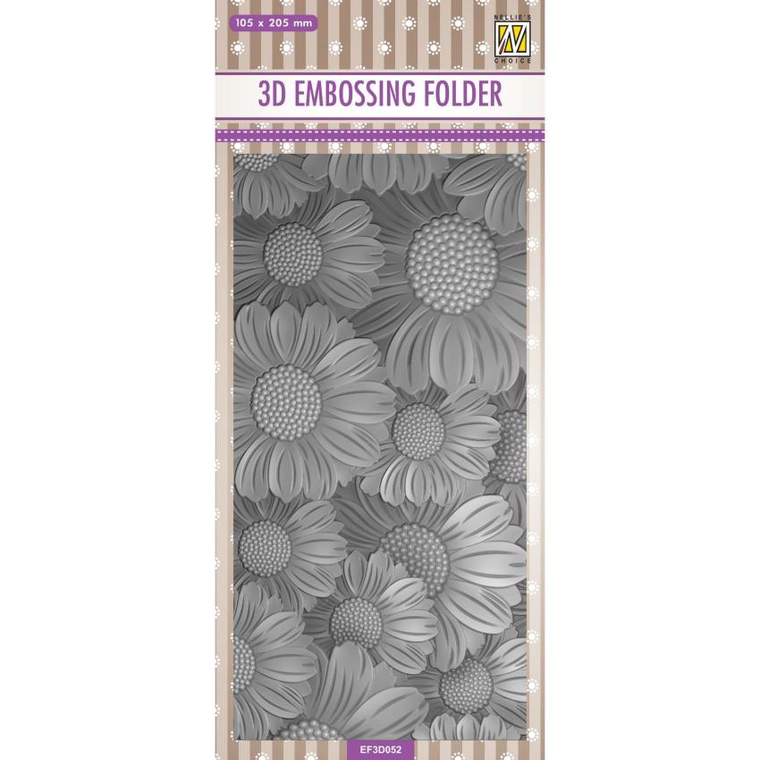 Nellie Snellen - Prägefolder "Flowers Marygolds" 3D Embossing Folder Slimline