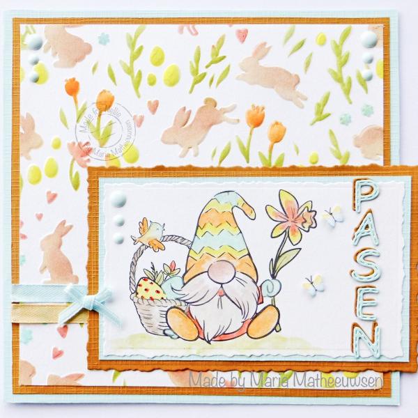 Nellie Snellen - Prägefolder "Background Rabbits & Tulips" 3D Embossing Folder 