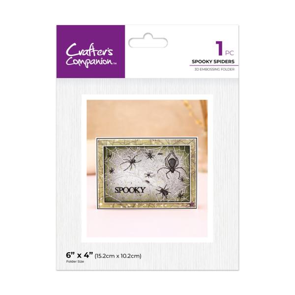 Crafters Companion - Prägefolder "Spooky Spiders" 3D Embossingfolder