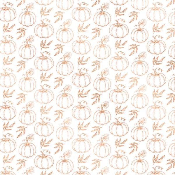 Crafters Companion "Pumpkin Spice Season" Luxury Foiled Acetate 8x8 Inch - 12 Bogen 