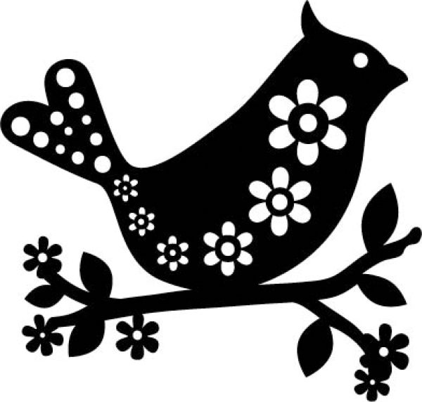 Marabu Silhouette-Schablone 15x15cm (klein) "Bird with Flowers"