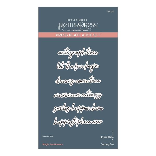 Spellbinders - Buchdrucktechnik "Magic Sentiments" BetterPress Plate & Dies