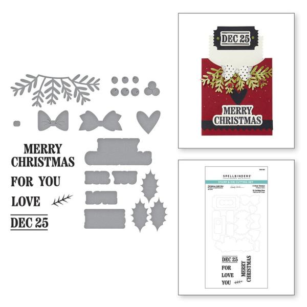 Spellbinders - Stempelset & Stanzschablone "Christmas Gifting" Clear Stamps & Dies
