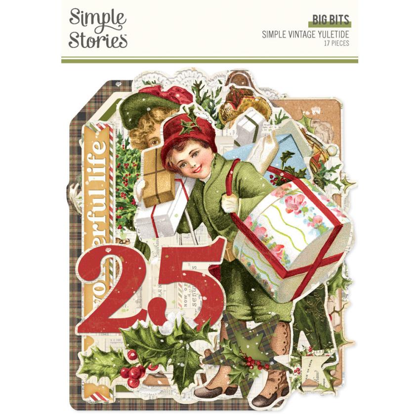 Simple Stories - Stanzteile "Simple Vintage Yuletide" Big Bits & Pieces 