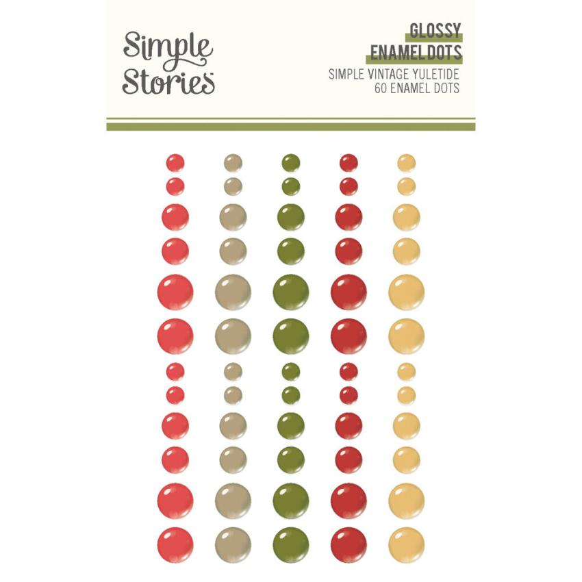 Simple Stories - Enamel Dots "Simple Vintage Yuletide" 60 Stück 