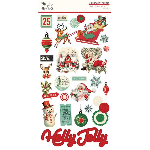 Simple Stories - Aufkleber "Simple Vintage Holly Jolly" Chipboard Sticker 