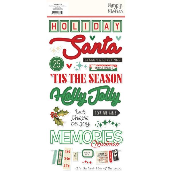 Simple Stories - Aufkleber "Simple Vintage Holly Jolly" Foam Sticker