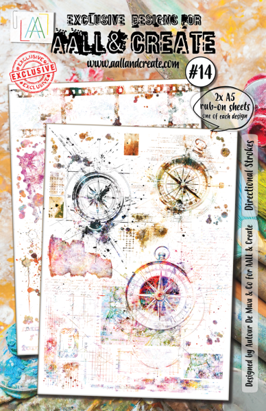 AALL and Create - Transfer Aufkleber "Directional Strokes" Rub-Ons A5
