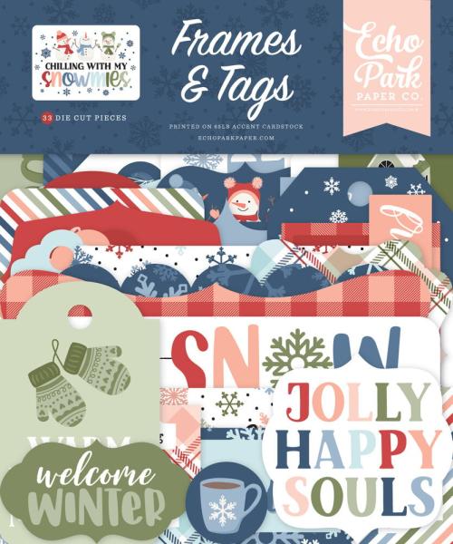 Echo Park - Stanzteile & Anhänger "Chilling With My Snowmies" Frames & Tags 