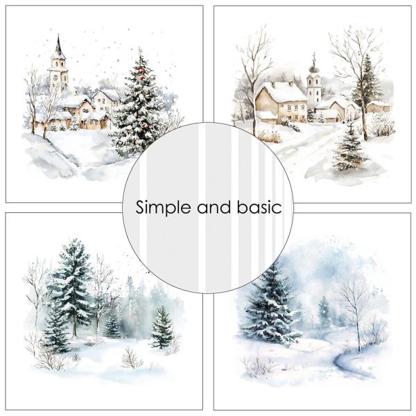 Simple and Basic - Designpapier "Cozy Christmas and Winter Scenes" Paper Pack 12x12 Inch - 8 Bogen 