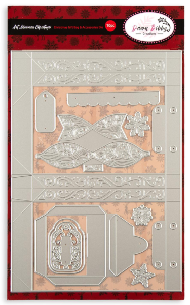 Dawn Bibby - Stanzschablone "Art Nouveau Christmas Gift Bag & Accessories" Dies