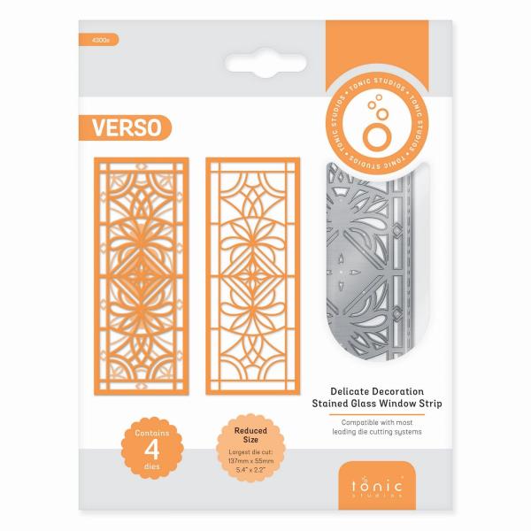 Tonic Studios - Stanzschablone "stained glass window strip Delicate decoration" Dies 