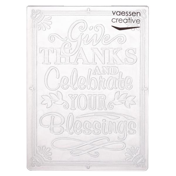Vaessen Creative - Prägefolder "Give Thanks Celebrate" Embossingfolder