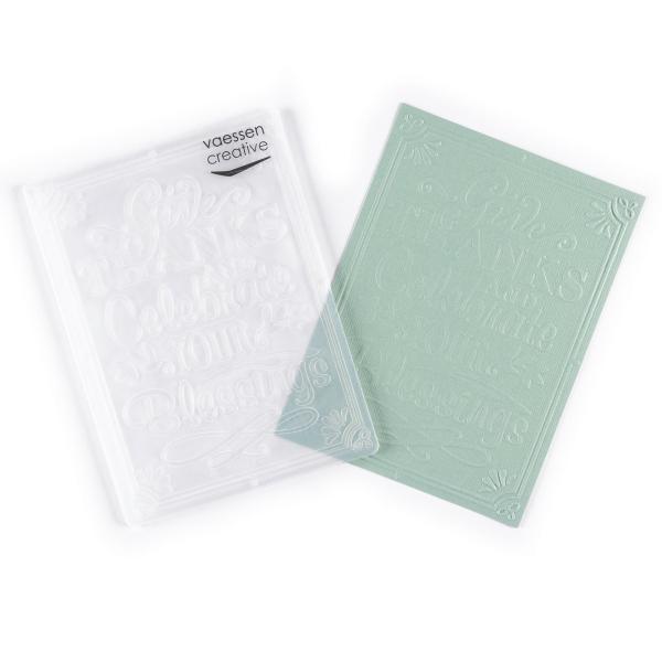Vaessen Creative - Prägefolder "Give Thanks Celebrate" Embossingfolder