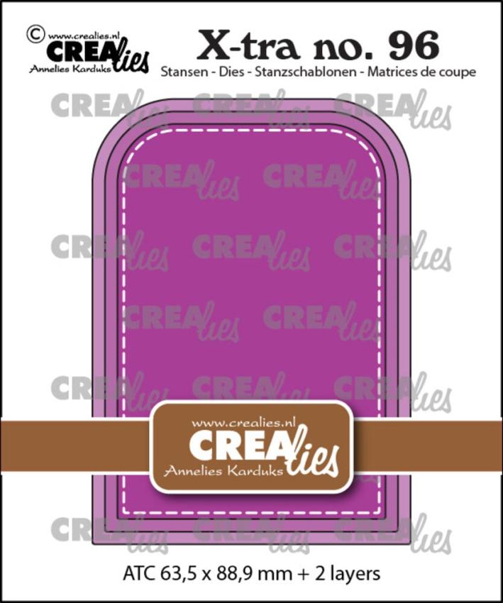 Crealies - Stanzschablone "No. 96 ATC Arch Rounded Corners with Stitch" X-tra Dies