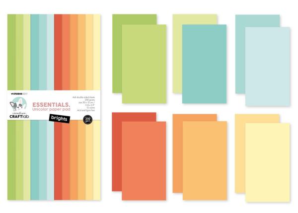 Creative Craft Lab - Studio Light - Cardstock "Brights" Paper Pack 30x15cm - 24 Bogen