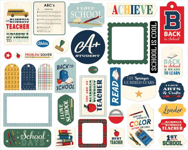 Carta Bella - Stanzteile & Anhänger "Back To School" Ephemera Frames & Tags
