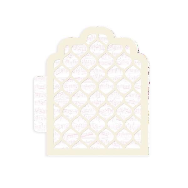Piatek P13 - Light Chipboard Album Base w/Papers 8x8 Inch "Oriental Window Shutter"