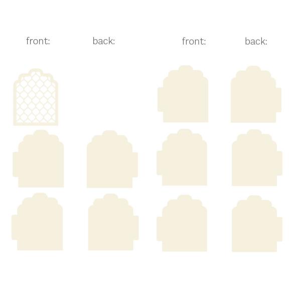 Piatek P13 - Light Chipboard Album Base w/Papers 8x8 Inch "Oriental Window Shutter"