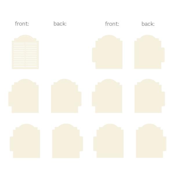 Piatek P13 - Light Chipboard Album Base w/Papers 8x8 Inch "Simple Window Shutter"