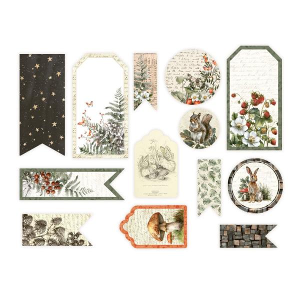 Piatek P13 - Stanzteile "Into the Woods" Die Cuts Ephemera Tags