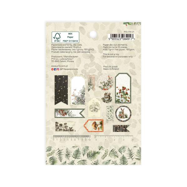 Piatek P13 - Stanzteile "Into the Woods" Die Cuts Ephemera Tags