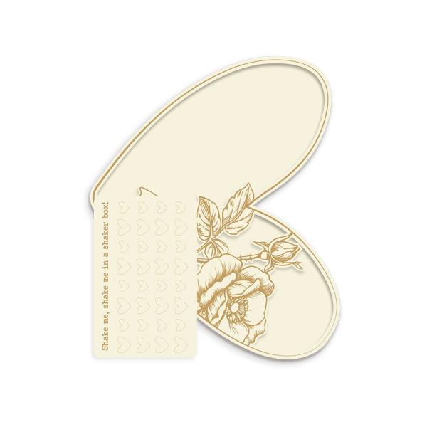 Piatek P13 - Stanzteile "Shaker Base Heart" Chipboard Embellishments 