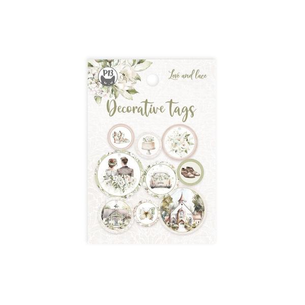 Piatek P13 - Stanzteile "Love and Lace" Decorative Tags 01