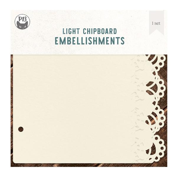 Piatek P13 - Light Chipboard Album Base 6x6 Inch "Love and Lace"