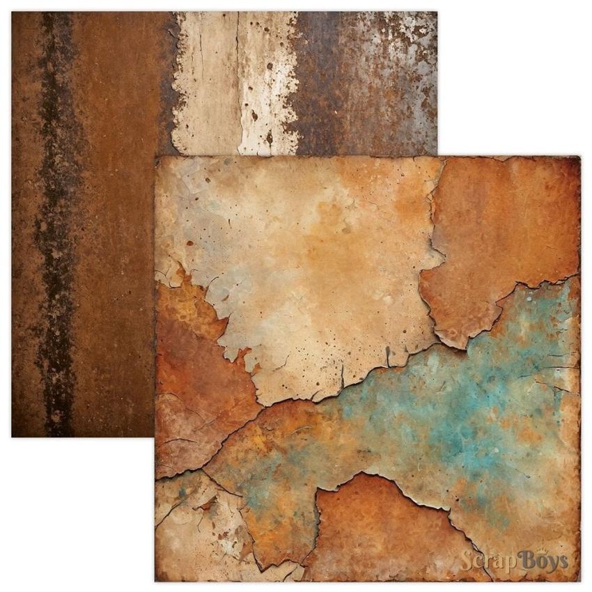 ScrapBoys - Designpapier "Rusty Pack" Paper Pack 12x12 Inch - 12 Bogen