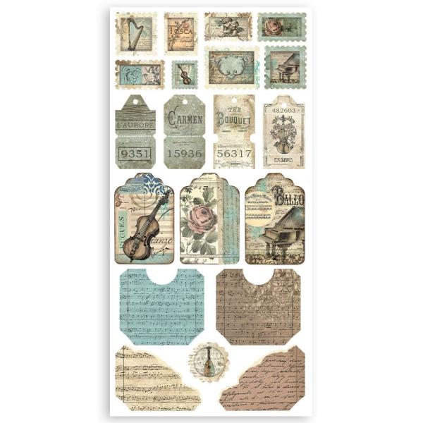 Stamperia - Stanzteile "Music" Paper Cut-outs 6x12 Inch - 4 Bogen