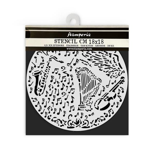 Stamperia - Schablone 18x18cm "Violin And Trumpet" Stencil  