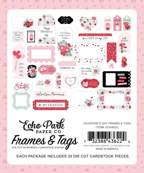 Echo Park - Stanzteile & Anhänger "Valentine's Day" Frames & Tags 