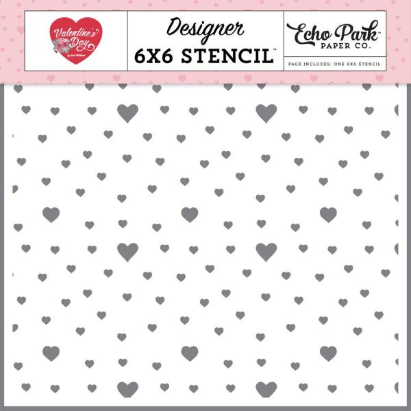 Echo Park - Schablone "Growing Love Hearts" Stencil 6x6 Inch