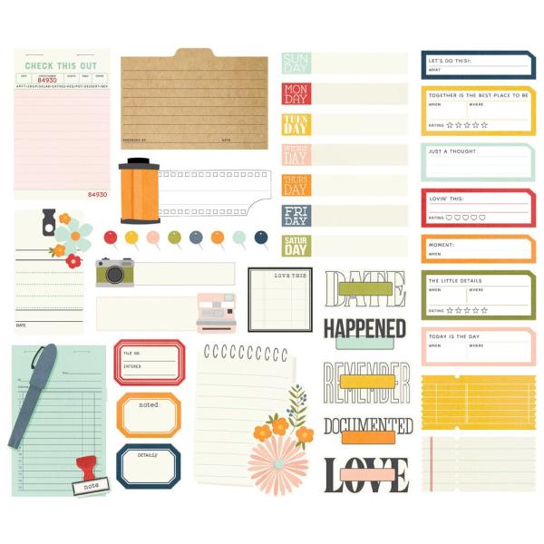 Simple Stories - Stanzteile "For The Record" Journal Bits & Pieces 