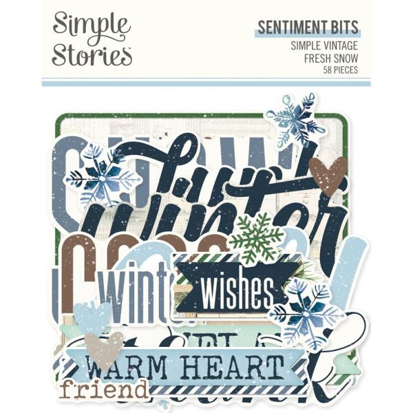 Simple Stories - Stanzteile "Simple Vintage Fresh Snow" Sentiment Bits & Pieces 