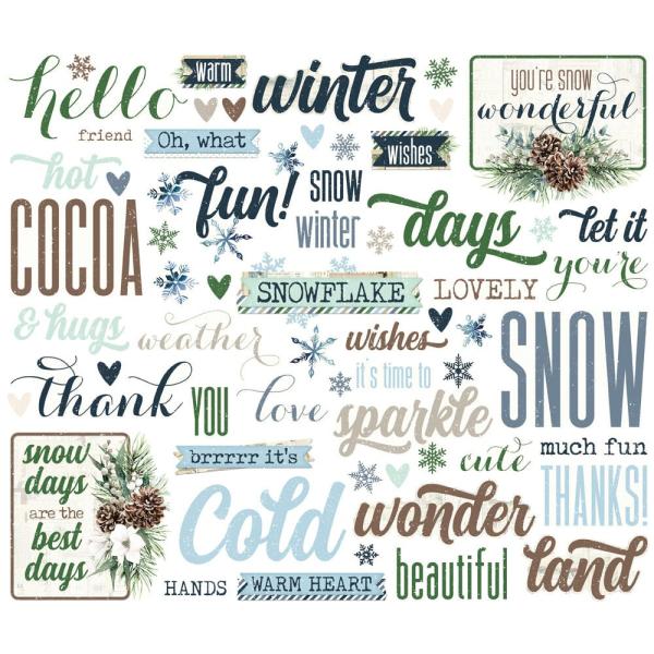 Simple Stories - Stanzteile "Simple Vintage Fresh Snow" Sentiment Bits & Pieces 