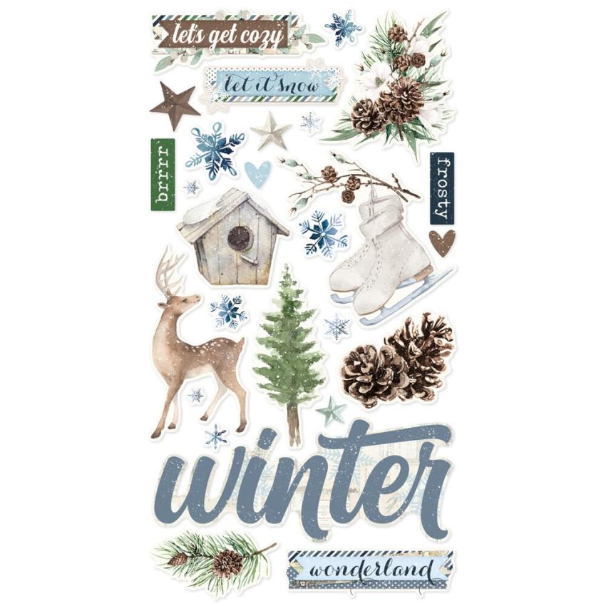 Simple Stories - Aufkleber "Simple Vintage Fresh Snow" Chipboard Sticker 