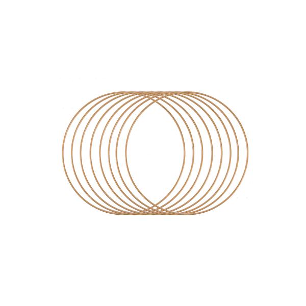 Vaessen Creative - Metallringe 20cm 3mm Antikes Gold 8 Stück