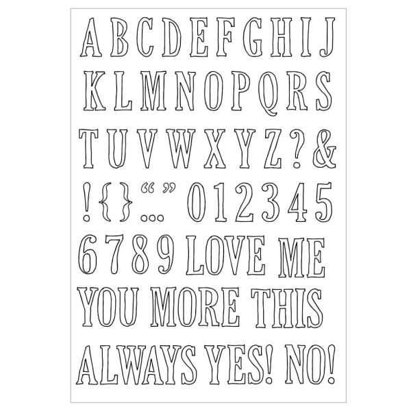 Sizzix - Stanzschablone & Stempelset "Fine Line Alpha 01" Framelits Craft Dies & Clear Stamps by 49 and Market