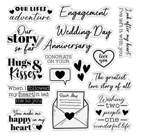 Crafters Companion - Stempelset "Dear Love" Clear Stamps