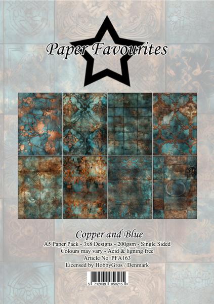 Paper Favourites - Designpapier "Copper And Blue" Paper Pack A5 - 24 Bogen